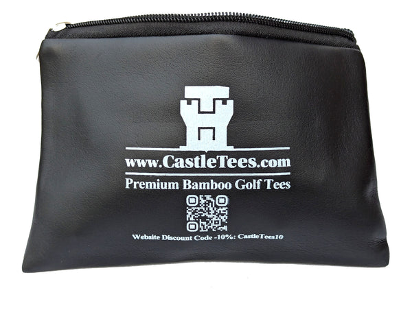 Mixed Castle Tees Zip Storage Tee Bag – 45 pcs Mixed Size Premium Bamboo Castle Golf Tees