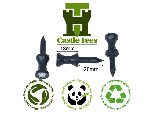 Mixed Castle Tees Box – 108 pcs Mixed Size Premium Bamboo Castle Golf Tees in a Box