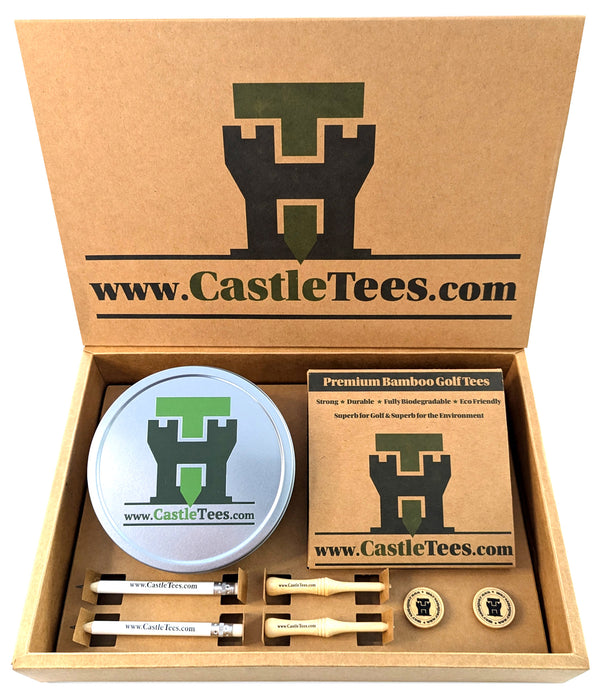 Castle Tees Premium Golf Gift Box Set 134 pcs Mixed Size Tees