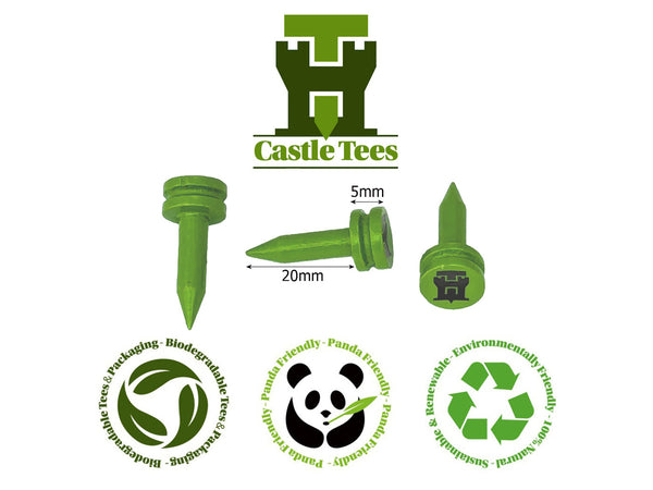 Mixed Castle Tees Box – 108 pcs Mixed Size Premium Bamboo Castle Golf Tees in a Box