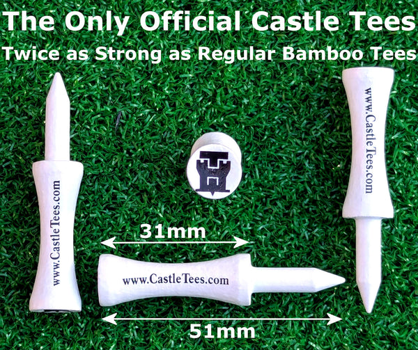 Mixed Castle Tees Box – 108 pcs Mixed Size Premium Bamboo Castle Golf Tees in a Box