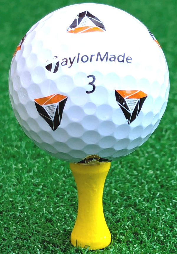 Yellow Castle Tees – 50 x 45mm 1 ¾ inch Yellow Premium Bamboo Golf Tees