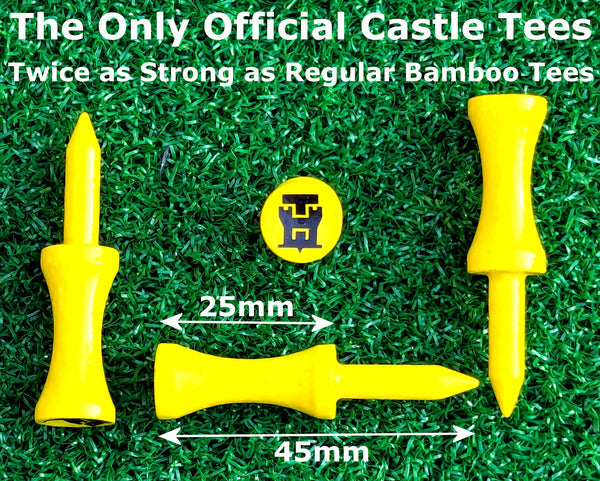 Mixed Castle Tees Box – 108 pcs Mixed Size Premium Bamboo Castle Golf Tees in a Box